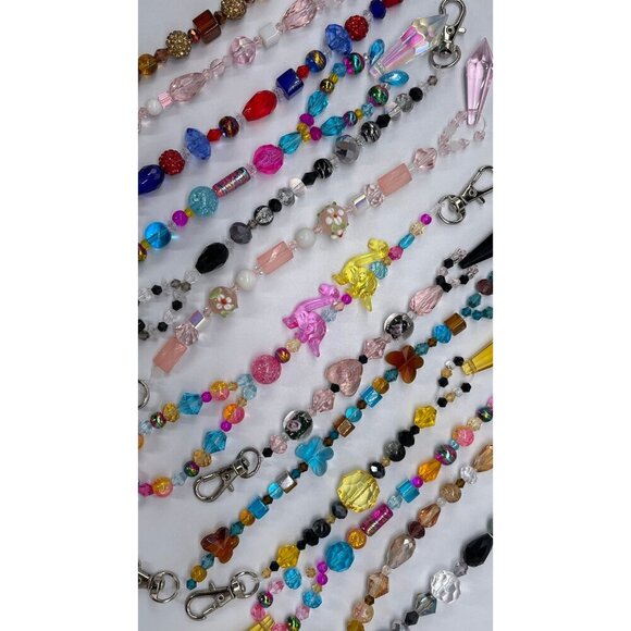 Beaded Suncatcher Rearview Mirror Ornament Cross Blue Crystal Prism Car Charm - Picture 8 of 9